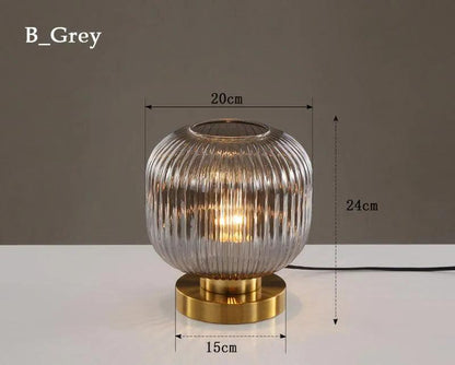 Modern Nordic Stained Glass Table Lamp Light (White / Amber / Green / Grey) - Besontique Home