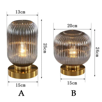 Modern Nordic Stained Glass Table Lamp Light (White / Amber / Green / Grey) - Besontique Home