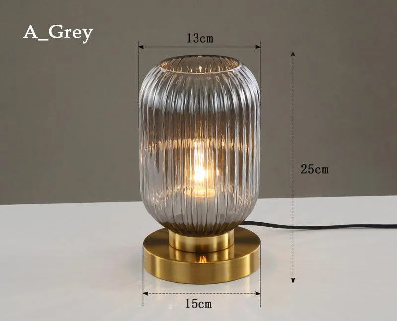 Modern Nordic Stained Glass Table Lamp Light (White / Amber / Green / Grey) - Besontique Home