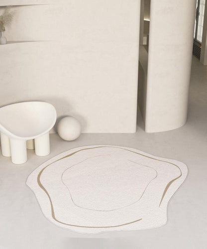 Modern Simple Irregular Luxury Carpet │ Geometric Beige Line Design Rug - Besontique