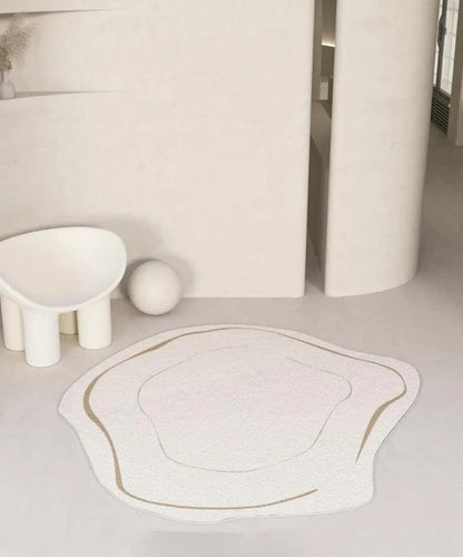 Modern Simple Irregular Luxury Carpet │ Geometric Beige Line Design Rug - Besontique Home