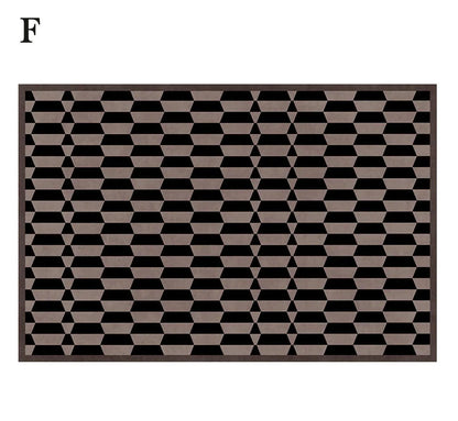 Modern Vintage American Style Large Carpet │ Black Pattern Geometric Rug - Besontique