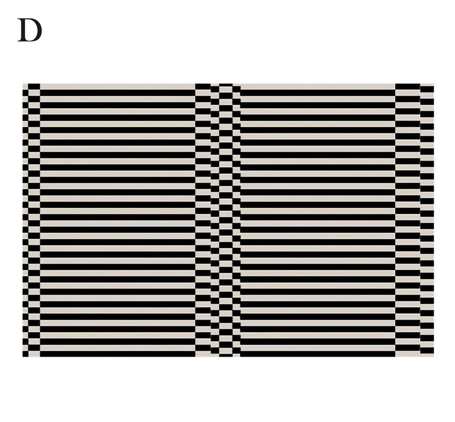 Modern Vintage American Style Large Carpet │ Black Pattern Geometric Rug - Besontique Home