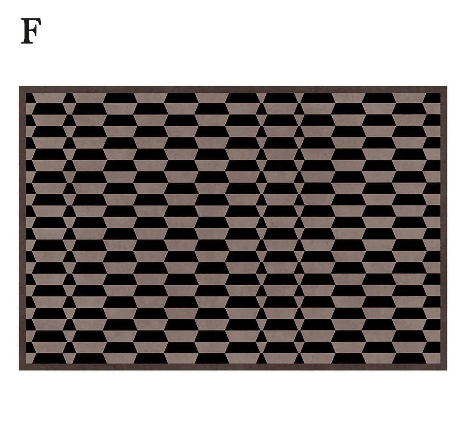 Modern Vintage American Style Large Carpet │ Black Pattern Geometric Rug - Besontique Home