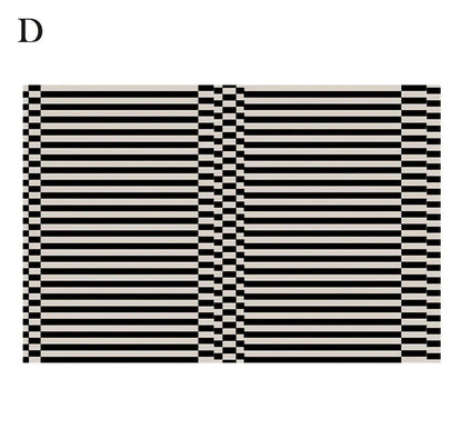 Modern Vintage American Style Large Carpet │ Black Pattern Geometric Rug - Besontique Home