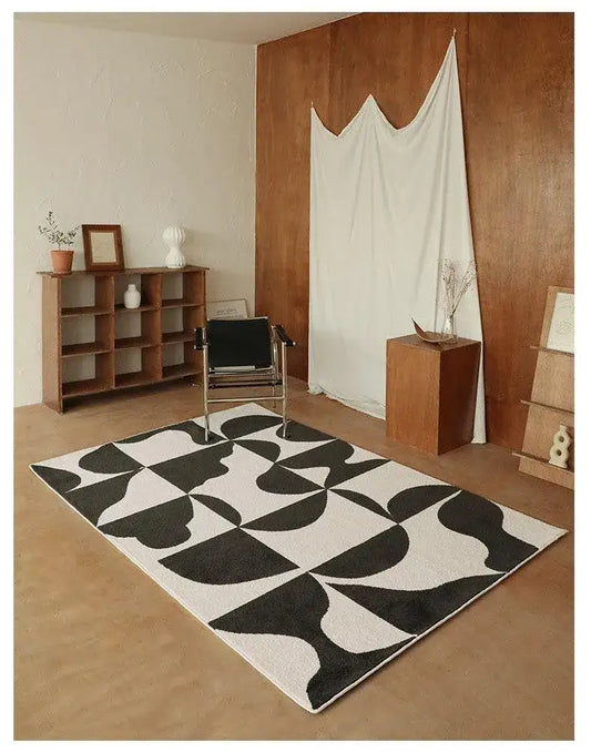 modern-vintage-american-style-large-carpet-black-pattern-geometric-rug-besontique-home-68787 - Besontique Home