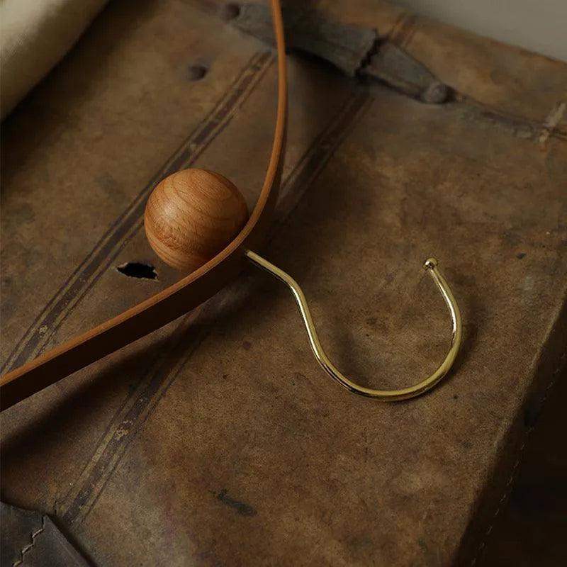 Modern Vintage Leather Wood Clothes Hanger │ Design Wardrobe Coat Trousers Storage Organizer - Besontique Home