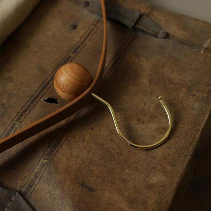 Modern Vintage Leather Wood Clothes Hanger │ Design Wardrobe Coat Trousers Storage Organizer - Besontique Home
