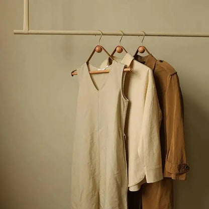 Modern Vintage Leather Wood Clothes Hanger │ Design Wardrobe Coat Trousers Storage Organizer - Besontique Home