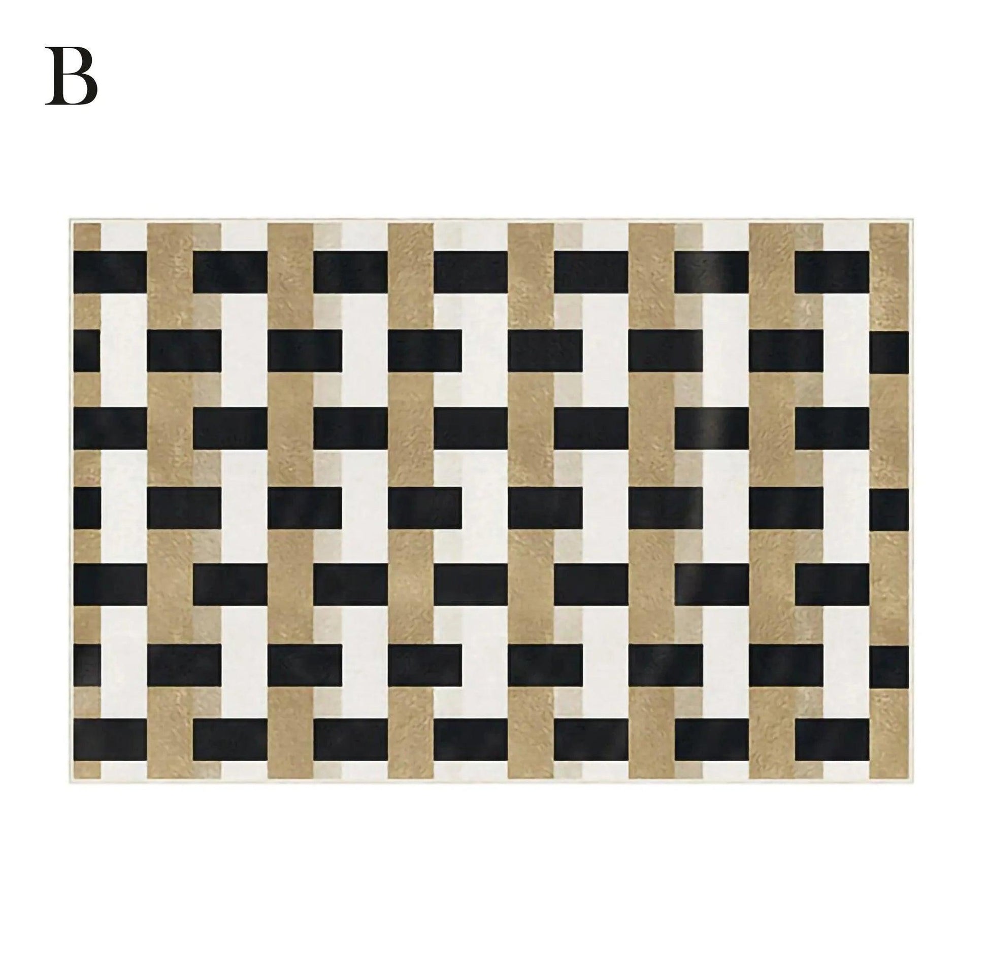 Modern Vintage Living Room Carpet │ Classic Geometric Art Design Rug - Besontique Home