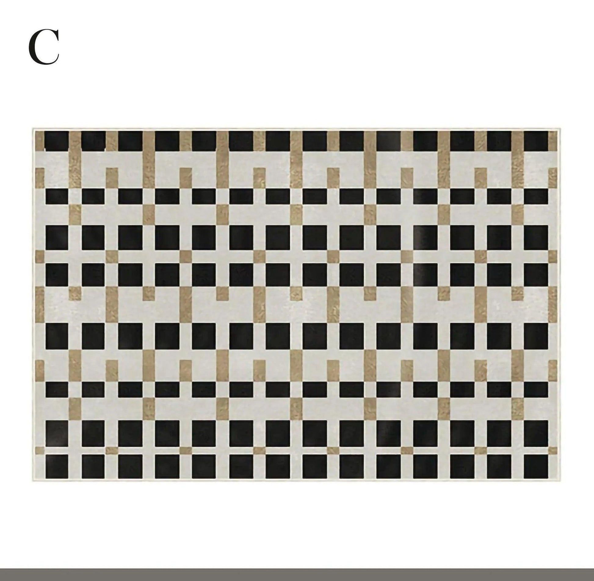Modern Vintage Living Room Carpet │ Classic Geometric Art Design Rug - Besontique Home