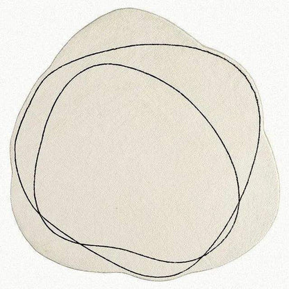 Modern White Irregular Abstract Line Art Rug Carpet - Besontique Home