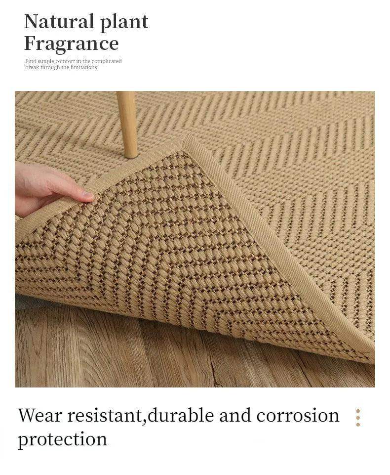 Natural Jute Hand Woven Home Decor Rug Carpet │ Modern Neutral Brown Soft Comfortable Mat - Besontique Home