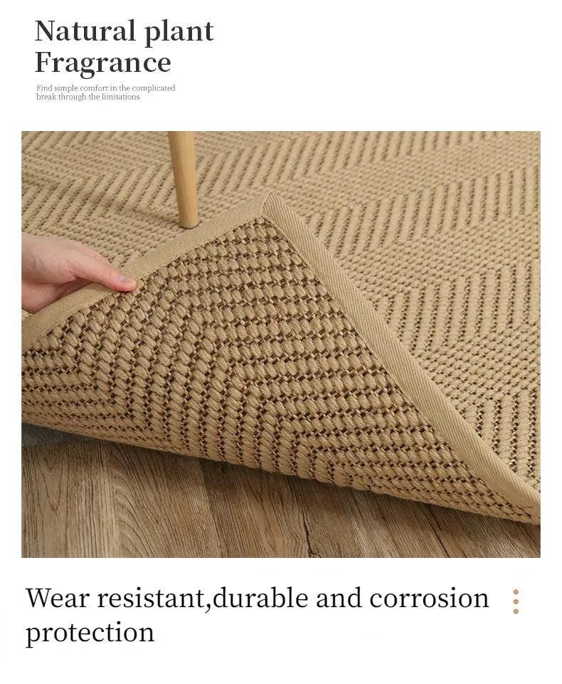 Natural Jute Hand Woven Home Decor Rug Carpet │ Modern Neutral Brown Soft Comfortable Mat - Besontique Home