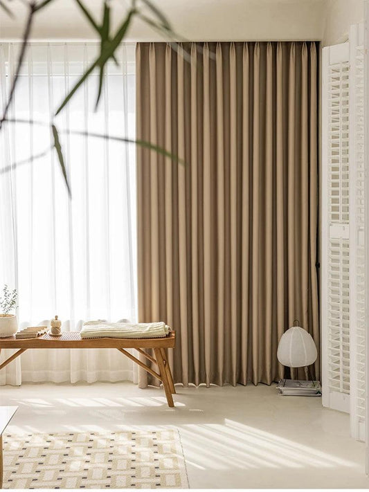 Neutral Solid Color Soft Blackout Curtains │ For Minimal Modern Home Decoration - Besontique