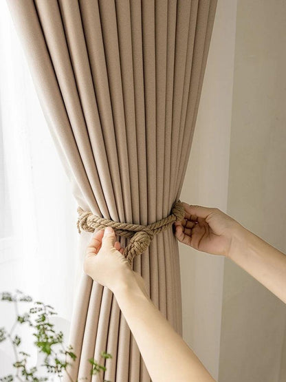 Neutral Solid Color Soft Blackout Curtains │ For Minimal Modern Home Decoration - Besontique