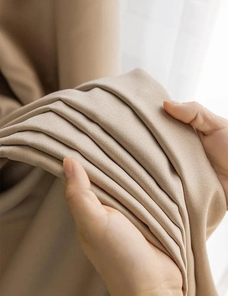 Neutral Solid Color Soft Blackout Curtains │ For Minimal Modern Home Decoration - Besontique Home