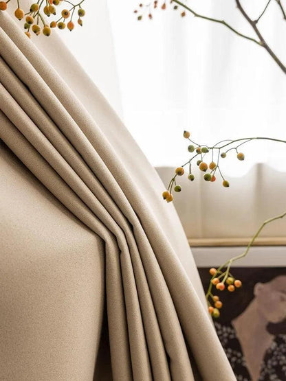 Neutral Solid Color Soft Blackout Curtains │ For Minimal Modern Home Decoration - Besontique Home