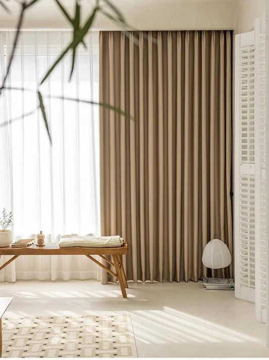 Neutral Solid Color Soft Blackout Curtains │ For Minimal Modern Home Decoration - Besontique Home