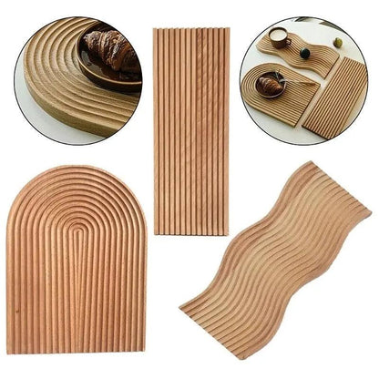 Neutral Wooden Tray For Coffee Bread │ Modern Decorative Platter │ Kitchenware - Besontique Home