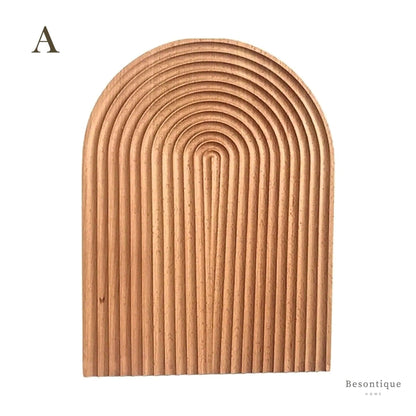 Neutral Wooden Tray For Coffee Bread │ Modern Decorative Platter │ Kitchenware - Besontique Home