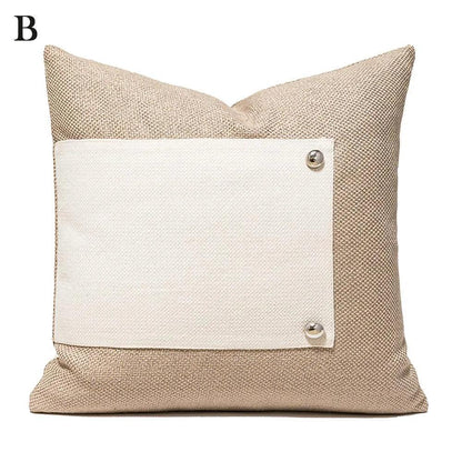 No.1 Nordic Knitted Leather Pillow Cases │ Modern Home Decorative Cushion Cover - Besontique Home