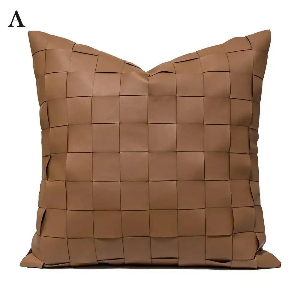 No.1 Nordic Knitted Leather Pillow Cases │ Modern Home Decorative Cushion Cover - Besontique Home