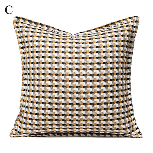 No.2 Nordic Knitted Leather Pillow Cases │ Modern Home Decorative Cushion Cover - Besontique Home