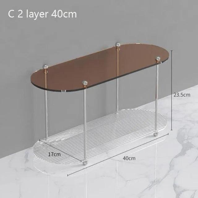 Nordic 2/3 Layered Acrylic Storage Rack Shelf │ Modern Simple Decorative Tray Organizer - Besontique Home