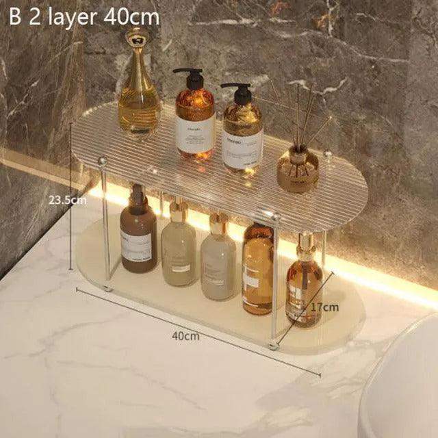 Nordic 2/3 Layered Acrylic Storage Rack Shelf │ Modern Simple Decorative Tray Organizer - Besontique Home