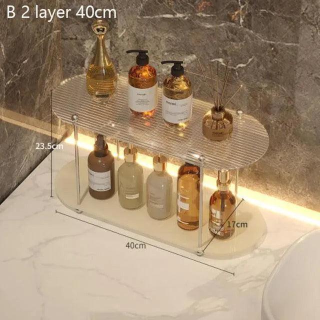 Nordic 2/3 Layered Acrylic Storage Rack Shelf │ Modern Simple Decorative Tray Organizer - Besontique Home