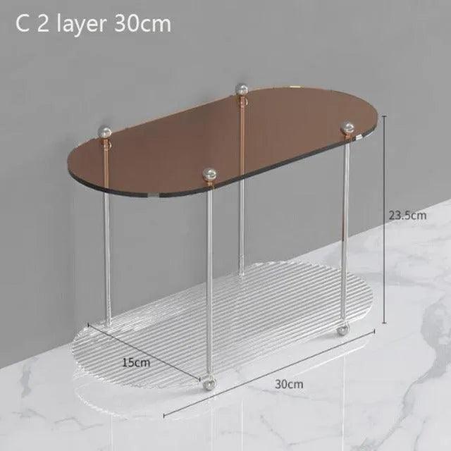 Nordic 2/3 Layered Acrylic Storage Rack Shelf │ Modern Simple Decorative Tray Organizer - Besontique Home
