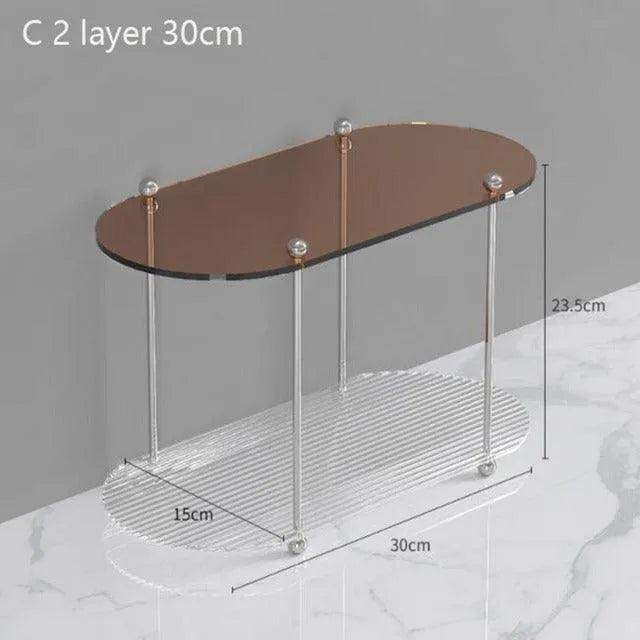 Nordic 2/3 Layered Acrylic Storage Rack Shelf │ Modern Simple Decorative Tray Organizer - Besontique Home