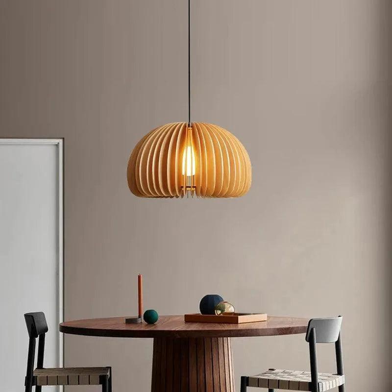 Nordic Art Wooden Ceiling Lamp Lighting │ Modern Retro Style Hanging Light - Besontique Home