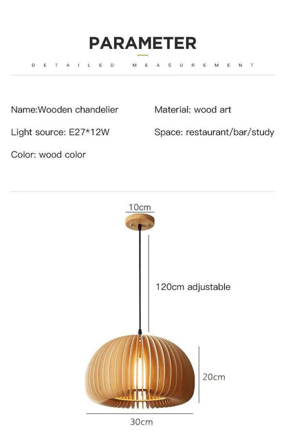 Nordic Art Wooden Ceiling Lamp Lighting │ Modern Retro Style Hanging Light - Besontique Home