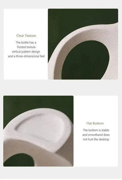 Nordic Beige Ceramic Vase 2Pcs/Set │ White Matte Flower Pots for Pampas Grass - Besontique Home