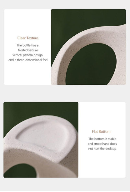 Nordic Beige Ceramic Vase 2Pcs/Set │ White Matte Flower Pots for Pampas Grass │ Living Room Home Decoration Gifts - Besontique