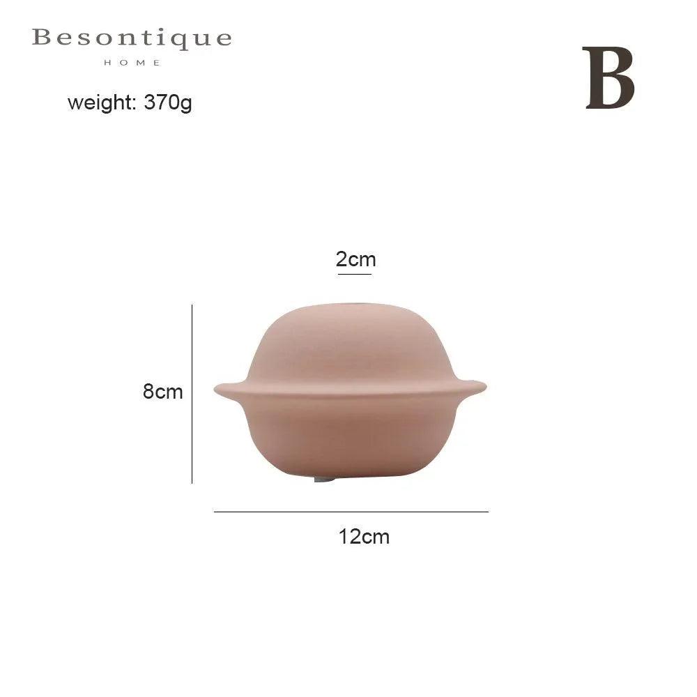 Nordic Ceramic Flower Vase │ Geometric Art Decorative Pot │ Neutral Tone Color Home Decoration - Besontique Home