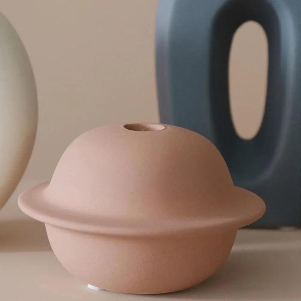 Nordic Ceramic Flower Vase │ Geometric Art Decorative Pot │ Neutral Tone Color Home Decoration - Besontique Home