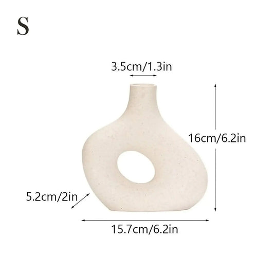 Nordic Matte Ceramic Vase for Pampas Grass │ Table Living Room Decoration Ornament Pot Set - Besontique Home