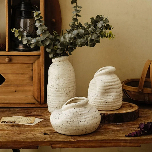 Nordic Minimal Style Ceramic Flower Vase │ Modern Home Plants Holder - Besontique Home