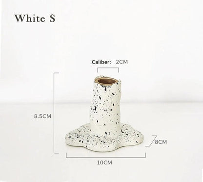 Nordic Resin Candlestick Holder (White/Black) │ Modern Vintage Table Home Decor Candle Stand - Besontique Home