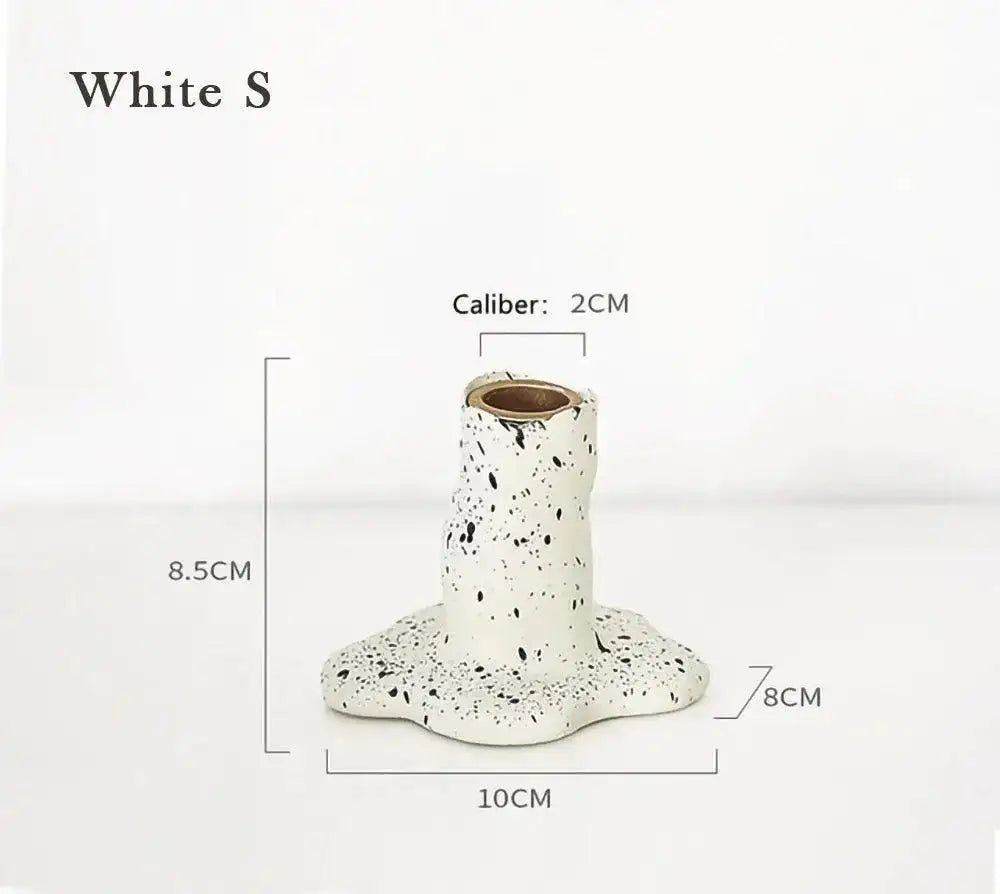 Nordic Resin Candlestick Holder (White/Black) │ Modern Vintage Table Home Decor Candle Stand - Besontique Home