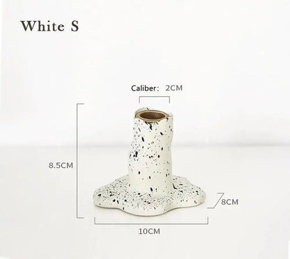 Nordic Resin Candlestick Holder (White/Black) │ Modern Vintage Table Home Decor Candle Stand - Besontique Home