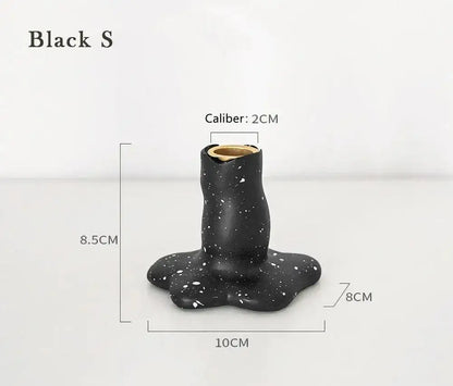 Nordic Resin Candlestick Holder (White/Black) │ Modern Vintage Table Home Decor Candle Stand - Besontique Home