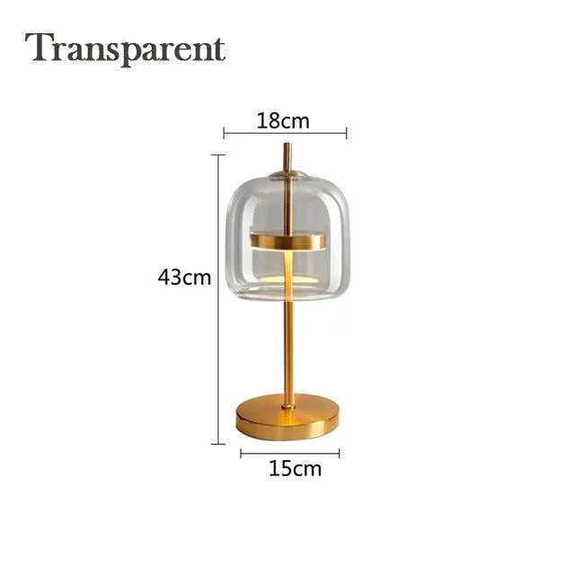 Nordic Transparent Glass Table Lamp │ Modern LED Living Bedroom Decor Lighting Desk Lamp - Besontique