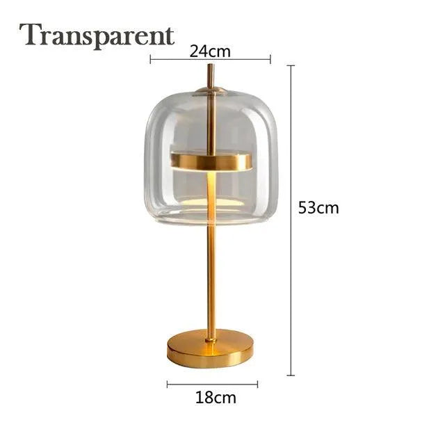 Nordic Transparent Glass Table Lamp │ Modern LED Living Bedroom Decor Lighting Desk Lamp - Besontique