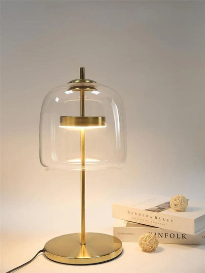 Nordic Transparent Glass Table Lamp │ Modern LED Living Bedroom Decor Lighting Desk Lamp - Besontique Home