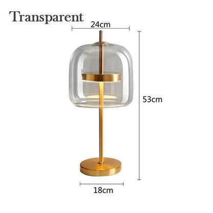 Nordic Transparent Glass Table Lamp │ Modern LED Living Bedroom Decor Lighting Desk Lamp - Besontique Home