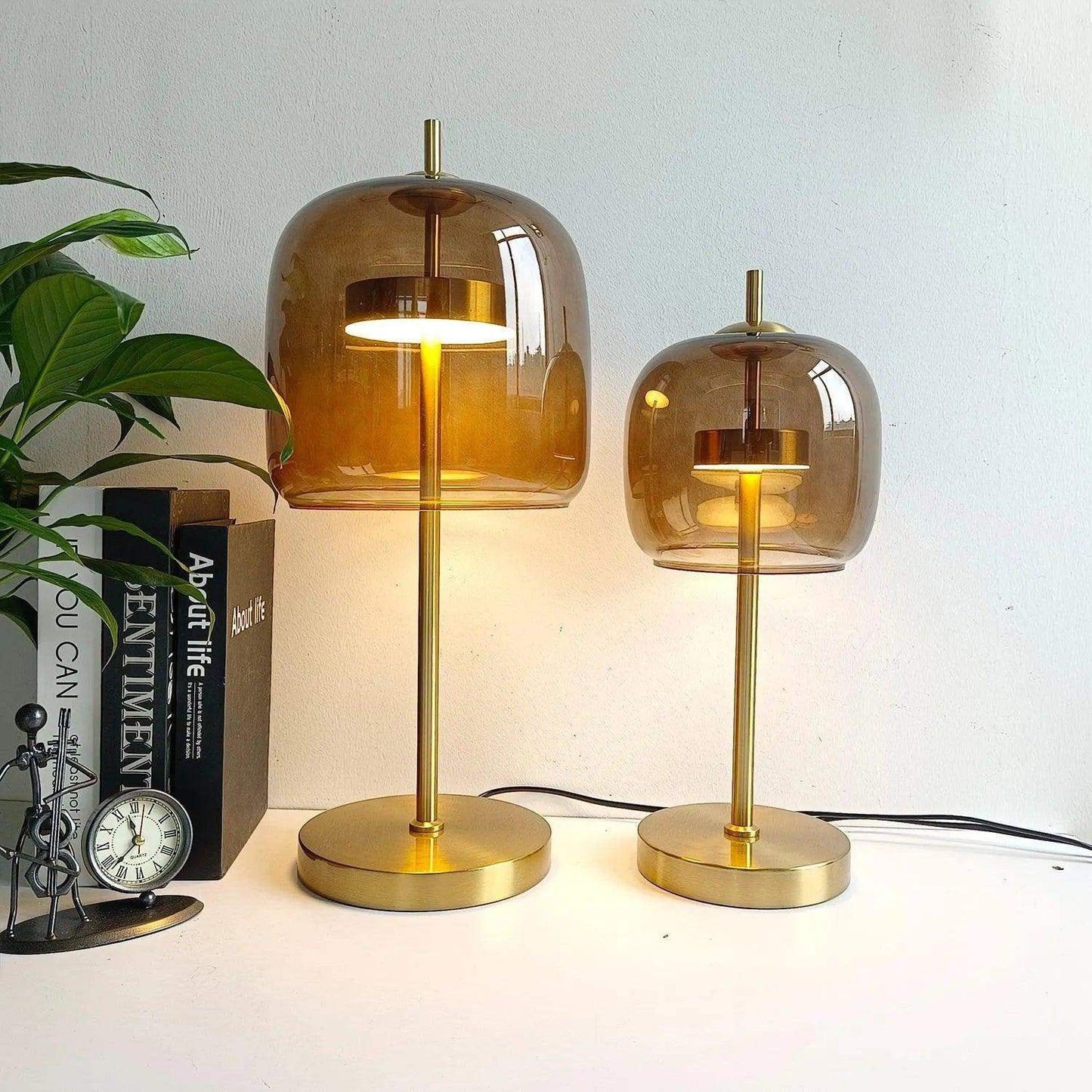 Nordic Transparent Glass Table Lamp │ Modern LED Living Bedroom Decor Lighting Desk Lamp - Besontique Home